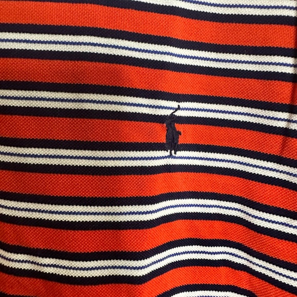 Polo Golf Ralph Lauren Mens Shirt XL Polo Short Sleeve Orange Stripe - Picture 3 of 5